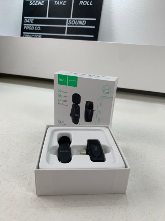 Hoco L15 Microphone Cravate Sans fil Type-C – ميكروفون لاسلكي أصلي